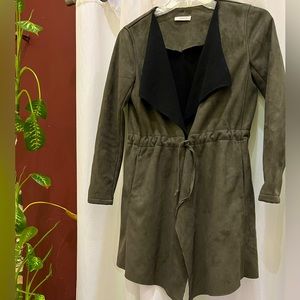 Gilly Faux Suede Olive Green Jacket Size Medium